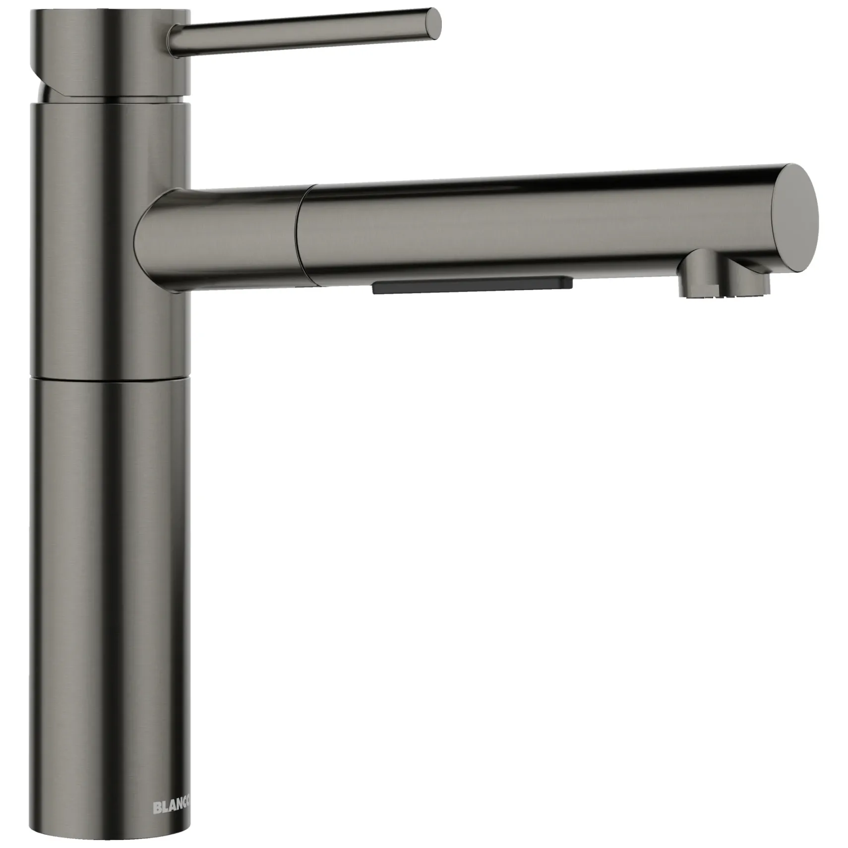 Blanco Alta II Low Arc Pull-Out Kitchen Faucet, Satin Dark Steel, 1.5 GPM, Brass, 527562