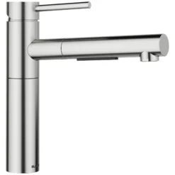 Blanco Alta II Low Arc Pull-Out Kitchen Faucet, PVD Steel, 1.5 GPM, Brass, 527559