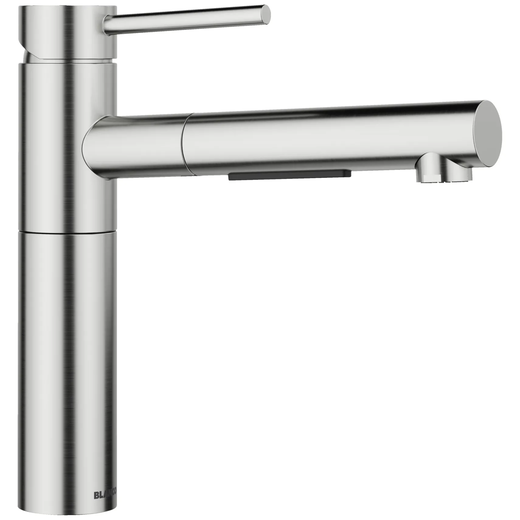 Blanco Alta II Low Arc Pull-Out Kitchen Faucet, PVD Steel, 1.5 GPM, Brass, 527559