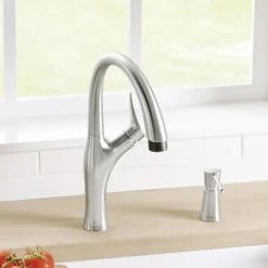 Blanco Artona 1.5 GPM Brass Kitchen Faucet, Pull-Down, Stainless, 442037