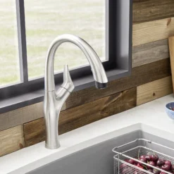 Blanco Artona 1.5 GPM Brass Kitchen Faucet, Pull-Down, Stainless, 442037