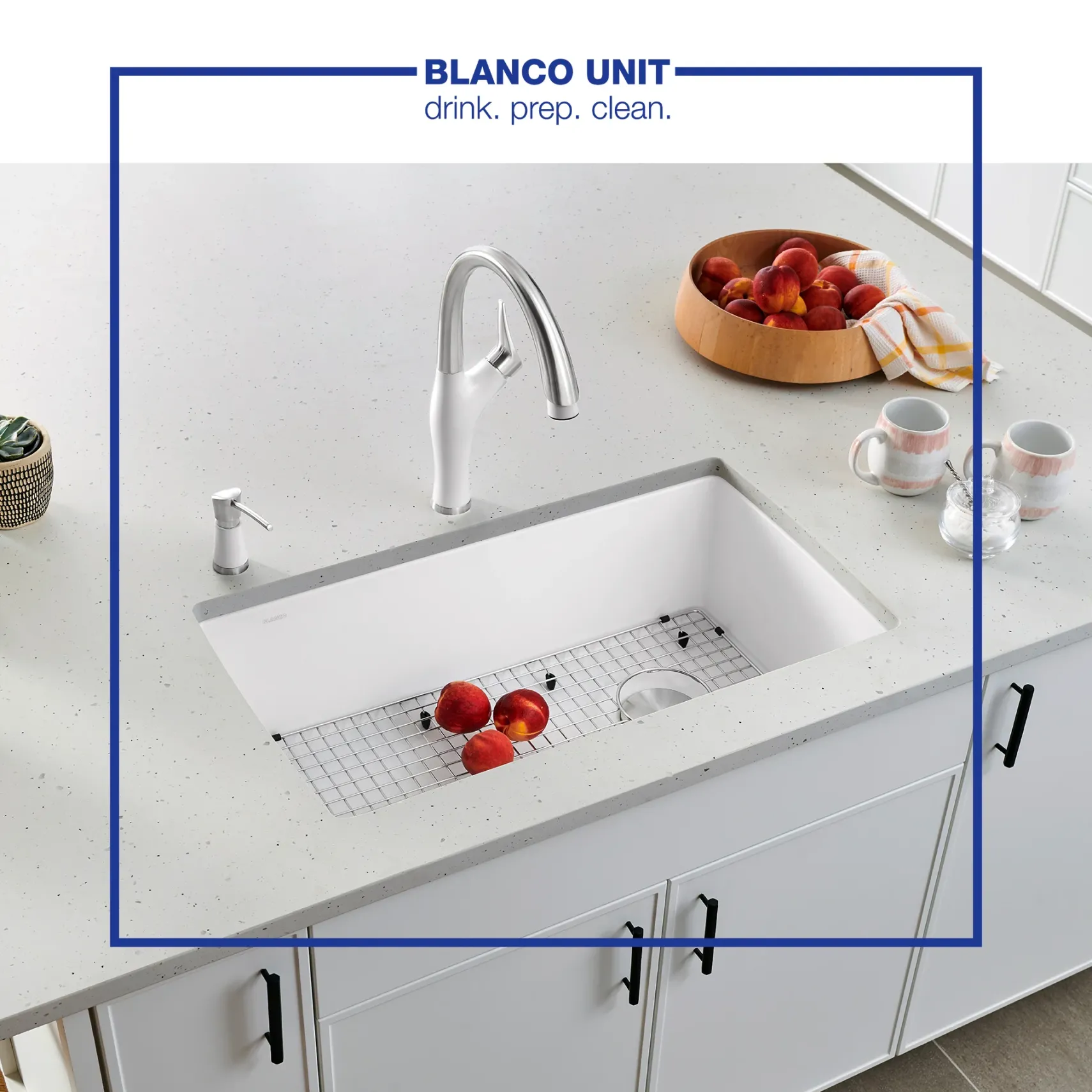 Blanco Artona 1.5 GPM Brass Kitchen Faucet, Pull-Down, White/Stainless, 442036