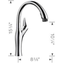 Blanco Artona 1.5 GPM Brass Kitchen Faucet, Pull-Down, Polished Chrome, 442038