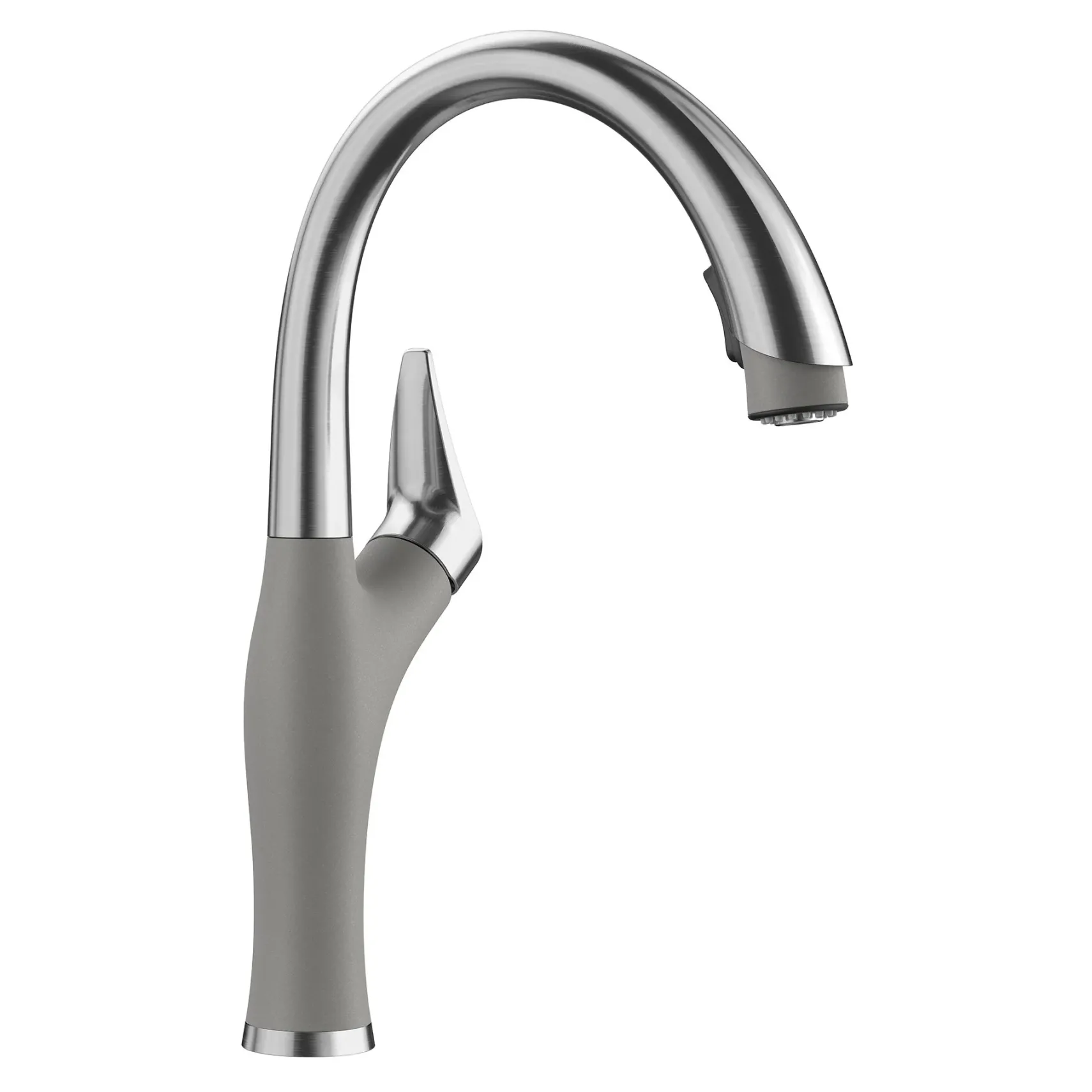 Blanco Artona 1.5 GPM Brass Kitchen Faucet, Pull-Down, Metallic Gray/Stainless, 442034