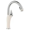 Blanco Artona Pull-Down Dual-Spray Kitchen Faucet, PVD Steel/Soft White, 1.5 GPM, Brass, 443040