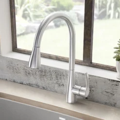 Blanco Atura 1.5 GPM Brass Kitchen Faucet, Pull-Down, Stainless, 442208