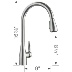 Blanco Atura 1.5 GPM Brass Kitchen Faucet, Pull-Down, Stainless, 442208