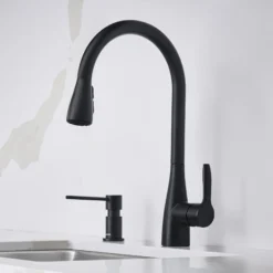 Blanco Atura Pull-Down Dual-Spray Kitchen Faucet, Matte Black, 1.5 GPM, Brass, 443027