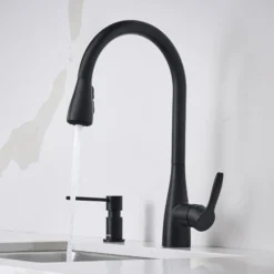 Blanco Atura Pull-Down Dual-Spray Kitchen Faucet, Matte Black, 1.5 GPM, Brass, 443027