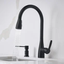 Blanco Atura Pull-Down Dual-Spray Kitchen Faucet, Matte Black, 1.5 GPM, Brass, 443027