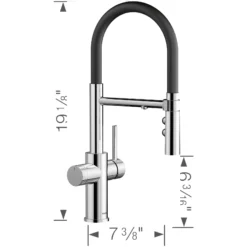 Blanco Catris Flexo Filter-Ready Semi-Pro Pull-Down Dual-Spray Kitchen Faucet, Chrome, 1.5 GPM, Brass, 442990