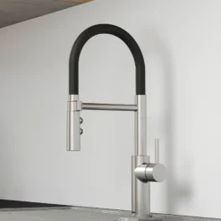 Blanco Catris Flexo Semi-Pro Pull-Down Dual-Spray Kitchen Faucet, PVD Steel, 1.5 GPM, Brass, 402448