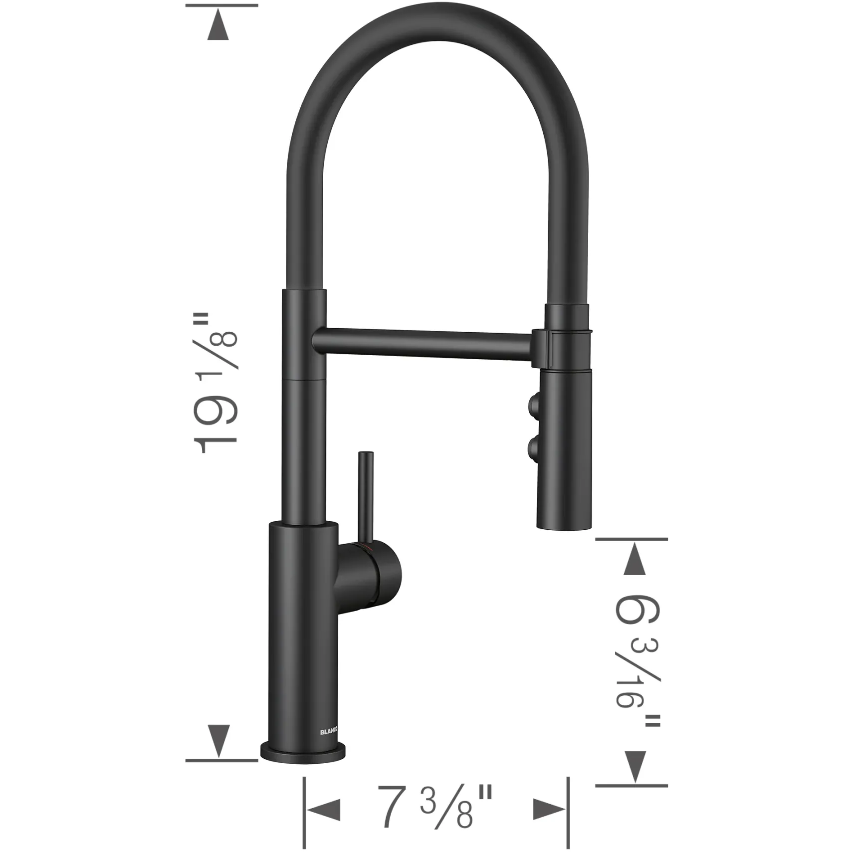 Blanco Catris Flexo Semi-Pro Pull-Down Dual-Spray Kitchen Faucet, Matte Black, 1.5 GPM, Brass, 443026