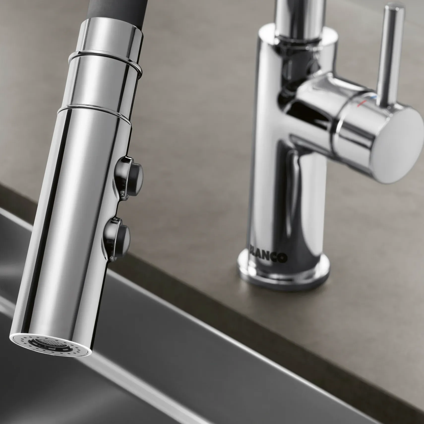 Blanco Catris Flexo Semi-Pro Pull-Down Dual-Spray Kitchen Faucet, Chrome, 1.5 GPM, Brass, 402447