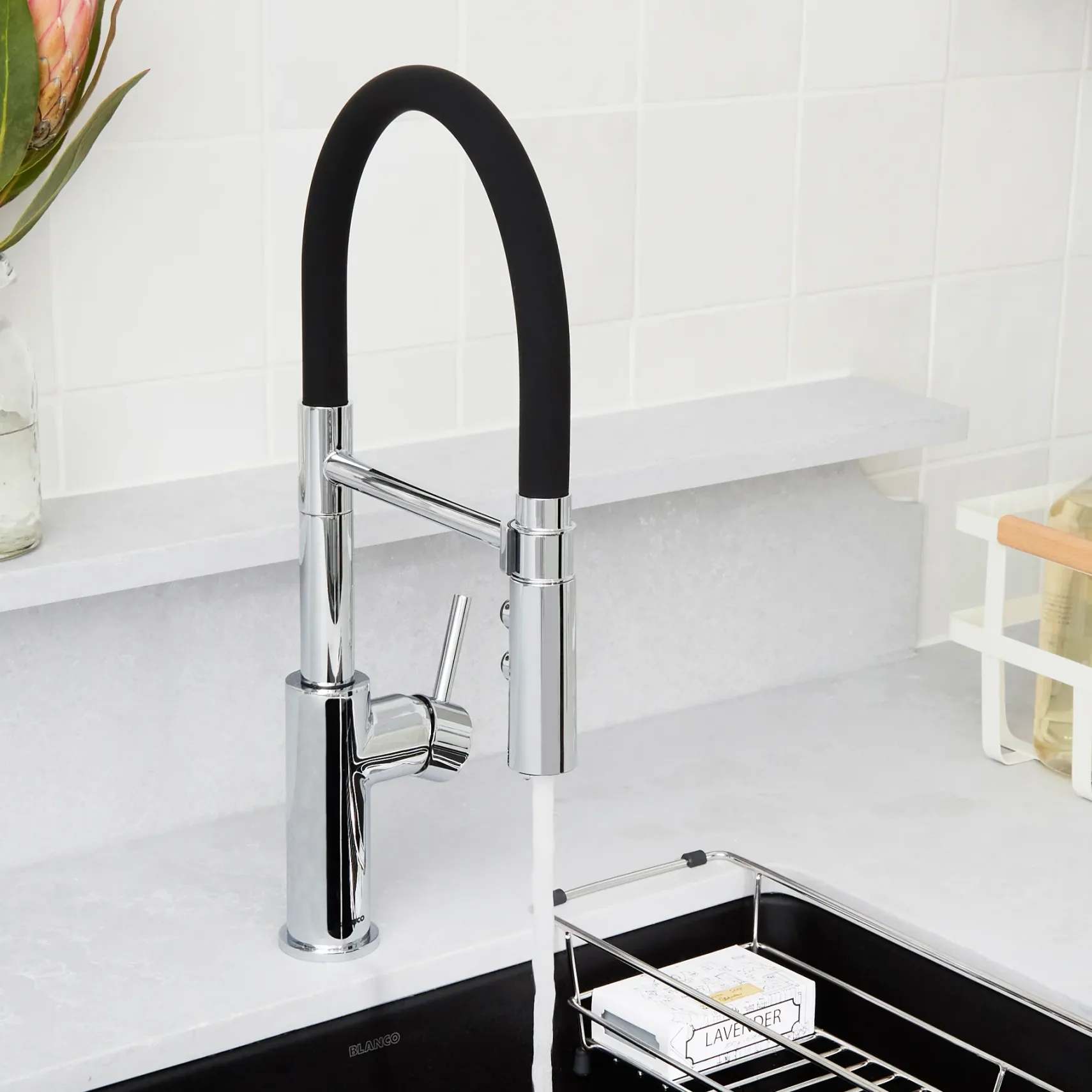 Blanco Catris Flexo Semi-Pro Pull-Down Dual-Spray Kitchen Faucet, Chrome, 1.5 GPM, Brass, 402447