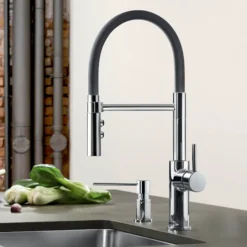 Blanco Catris Flexo Semi-Pro Pull-Down Dual-Spray Kitchen Faucet, Chrome, 1.5 GPM, Brass, 402447