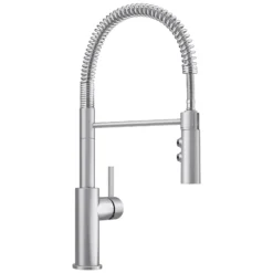 Blanco Catris Semi-Pro Pull-Down Dual-Spray Kitchen Faucet, PVD Steel, 1.5 GPM, Brass, 401918
