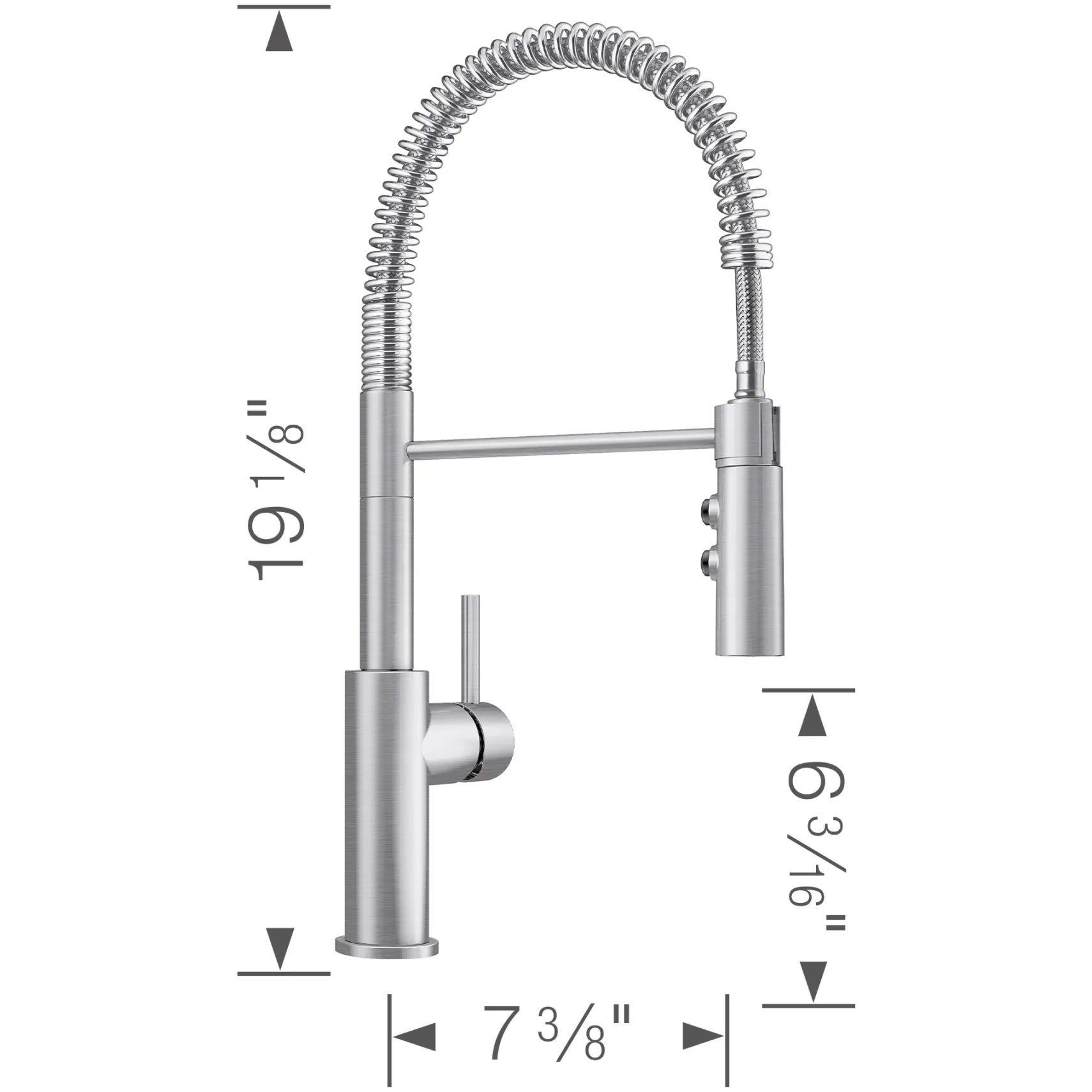 Blanco Catris Semi-Pro Pull-Down Dual-Spray Kitchen Faucet, PVD Steel, 1.5 GPM, Brass, 401918