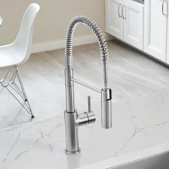 Blanco Catris Semi-Pro Pull-Down Dual-Spray Kitchen Faucet, PVD Steel, 1.5 GPM, Brass, 401918