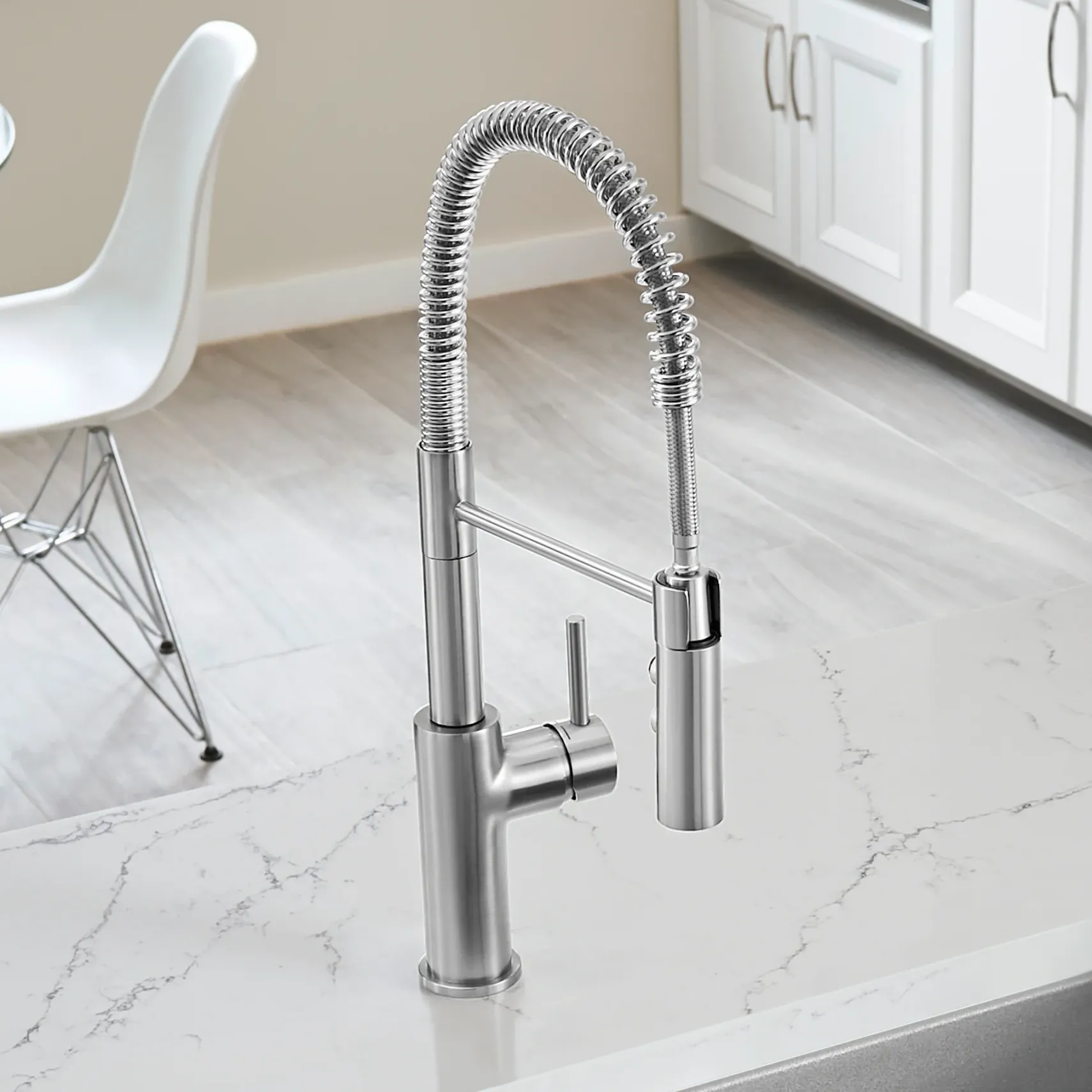 Blanco Catris Semi-Pro Pull-Down Dual-Spray Kitchen Faucet, PVD Steel, 1.5 GPM, Brass, 401918