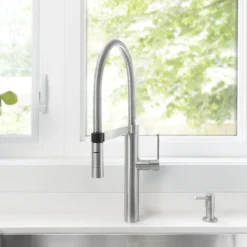 Blanco Culina 2.2 GPM Brass Kitchen Faucet, Semi-Pro, Satin Nickel, 441332
