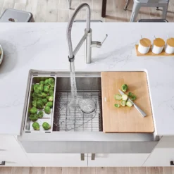 Blanco Culina 2.2 GPM Brass Kitchen Faucet, Semi-Pro, Satin Nickel, 441332