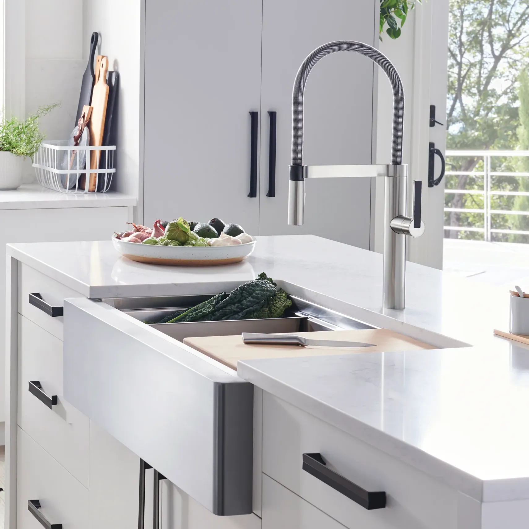 Blanco Culina 2.2 GPM Brass Kitchen Faucet, Semi-Pro, Satin Nickel, 441332