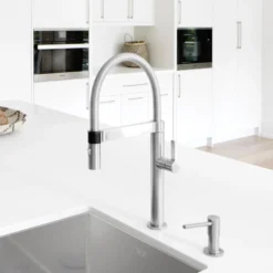 Blanco Culina 1.8 GPM Brass Kitchen Faucet, Semi-Pro, Satin Nickel, 441625