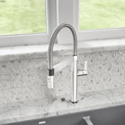 Blanco Culina 2.2 GPM Brass Kitchen Faucet, Semi-Pro, Polished Chrome, 441622
