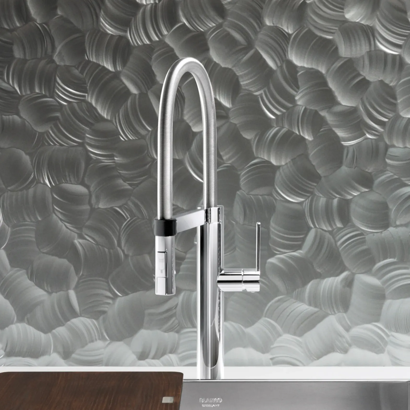 Blanco Culina 1.8 GPM Brass Kitchen Faucet, Semi-Pro, Polished Chrome, 441405