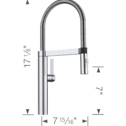 Blanco Culina 1.8 GPM Brass Kitchen Faucet, Semi-Pro, Polished Chrome, 441405