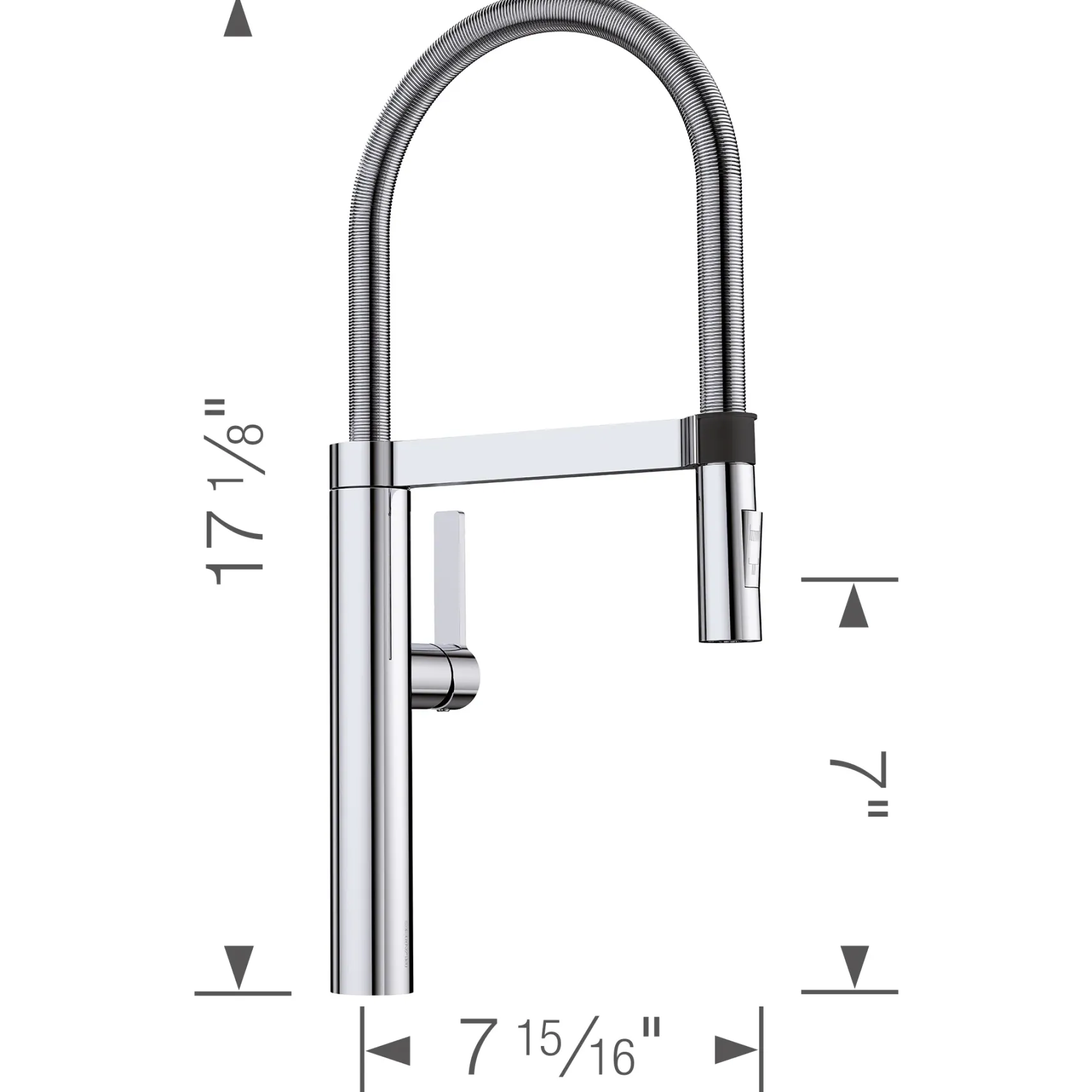 Blanco Culina 1.8 GPM Brass Kitchen Faucet, Semi-Pro, Polished Chrome, 441405