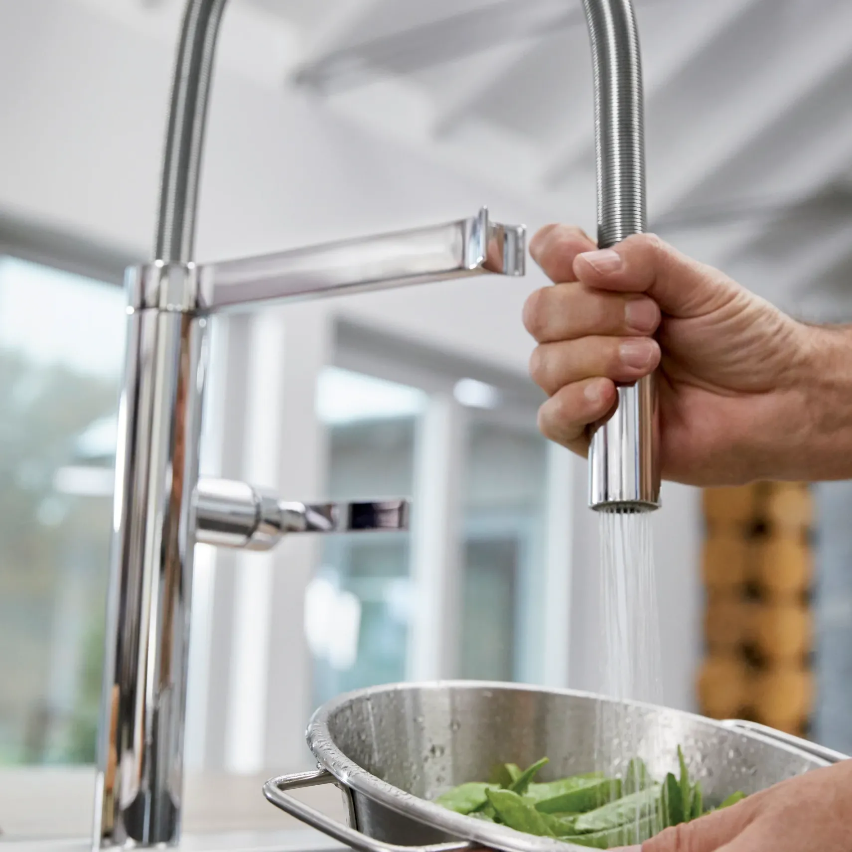 Blanco Culina 1.8 GPM Brass Kitchen Faucet, Semi-Pro, Polished Chrome, 441405