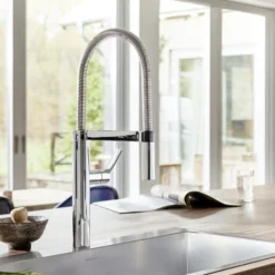 Blanco Culina 2.2 GPM Brass Kitchen Faucet, Semi-Pro, Polished Chrome, 441331