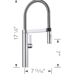 Blanco Culina 2.2 GPM Brass Kitchen Faucet, Semi-Pro, Polished Chrome, 441331
