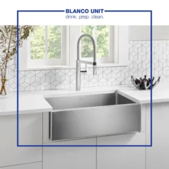Blanco Culina 2.2 GPM Brass Kitchen Faucet, Semi-Pro, Polished Chrome, 441331