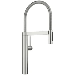 Blanco Culina II Semi-Pro Pull-Down Dual-Spray Kitchen Faucet, PVD Steel, 1.5 GPM, Brass, 527472