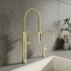 Blanco Culina II Semi-Pro Pull-Down Dual-Spray Kitchen Faucet, Satin Gold, 1.5 GPM, Brass, 527476