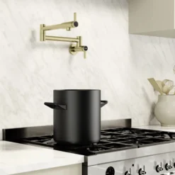Blanco Culina II Wall-Mounted Pot Filler, Satin Gold, 1.5 GPM, Brass, 527488