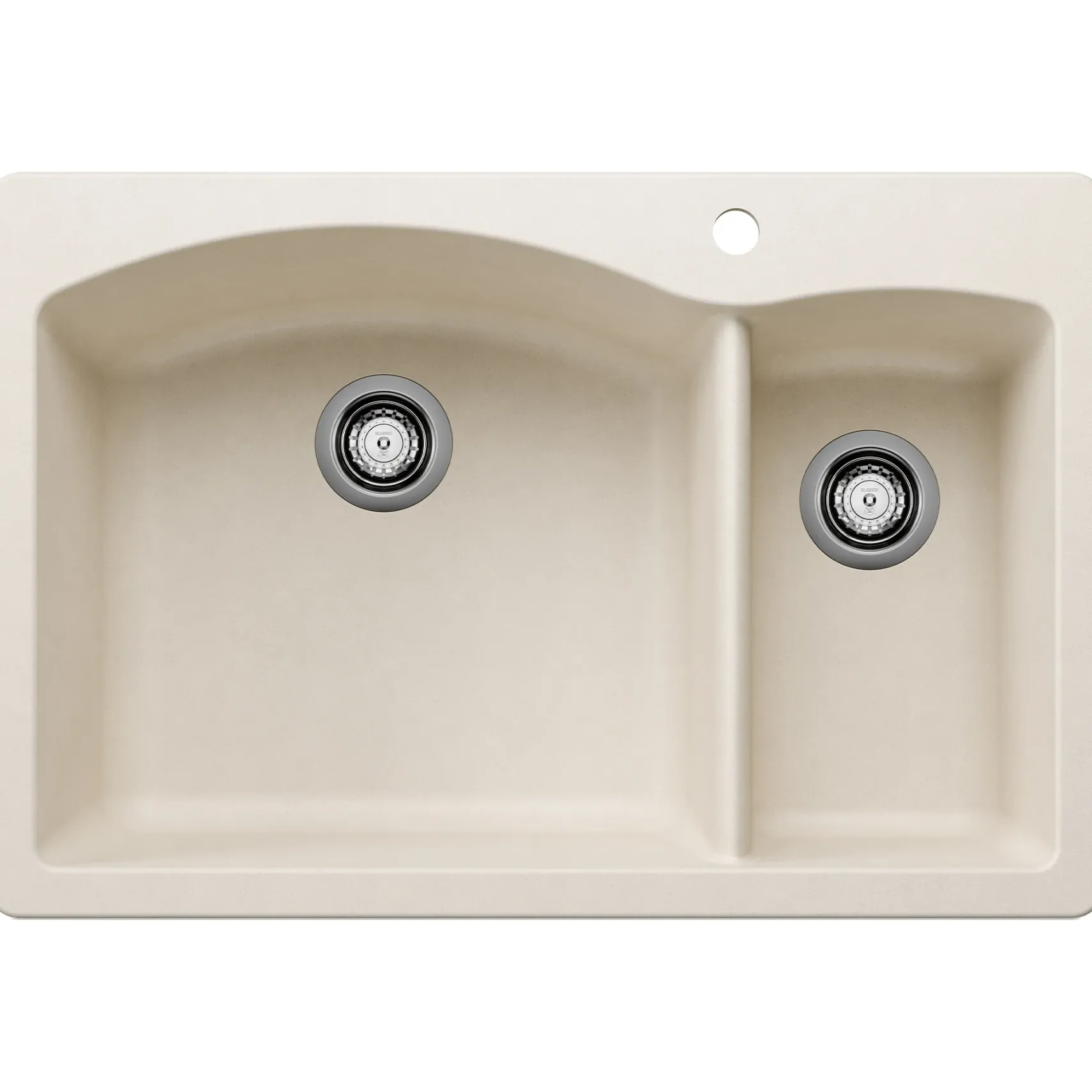 Blanco Diamond 33" Dual Mount Granite Composite Kitchen Sink, Silgranit, 70/30 Double Bowl, Biscuit, 443062