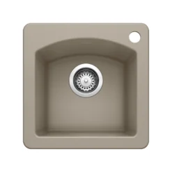 Blanco Diamond 15" Square Granite Composite Bar/Prep Sink, Silgranit, Truffle, 441295