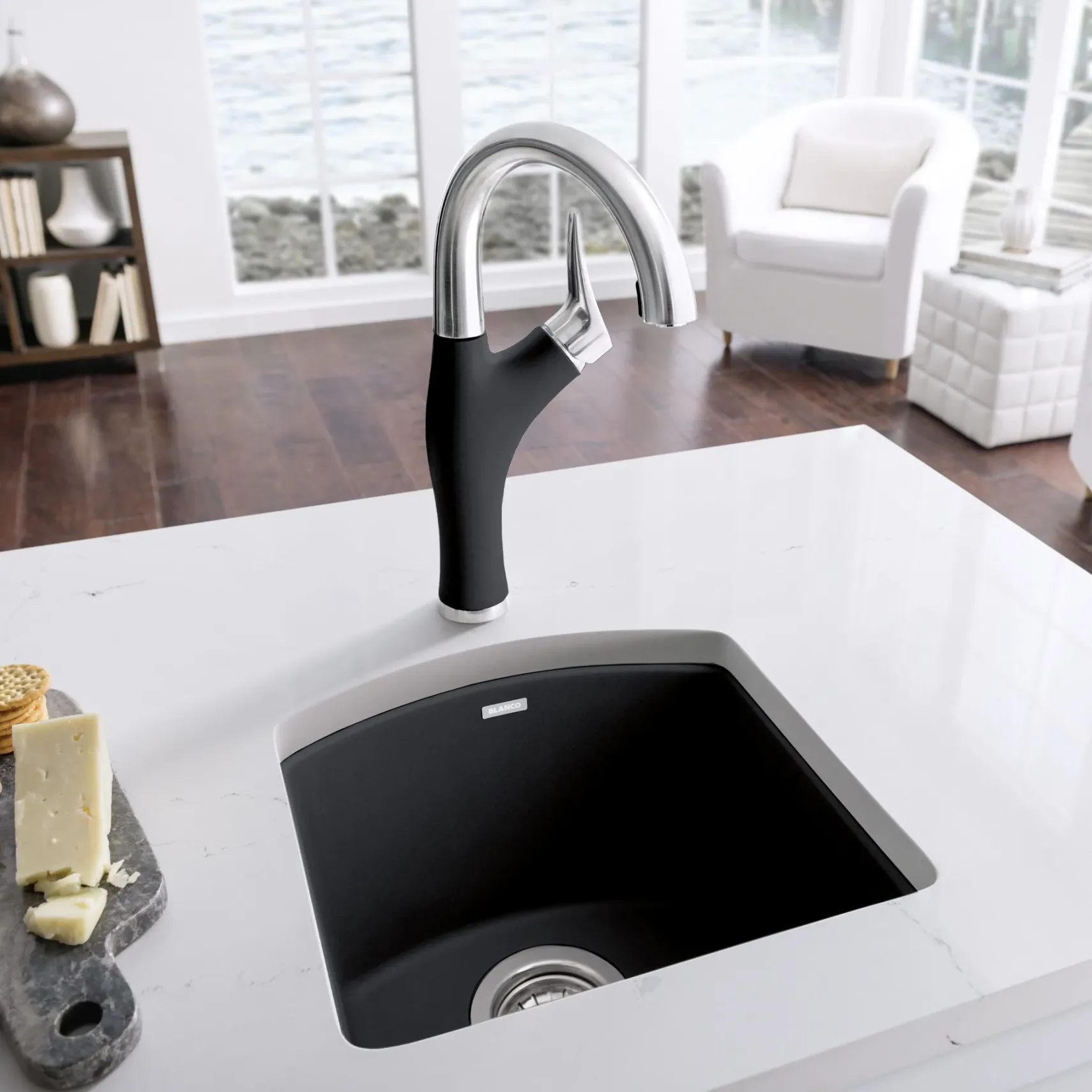 Blanco Diamond 15" Square Granite Composite Bar/Prep Sink, Silgranit, Anthracite, 440204