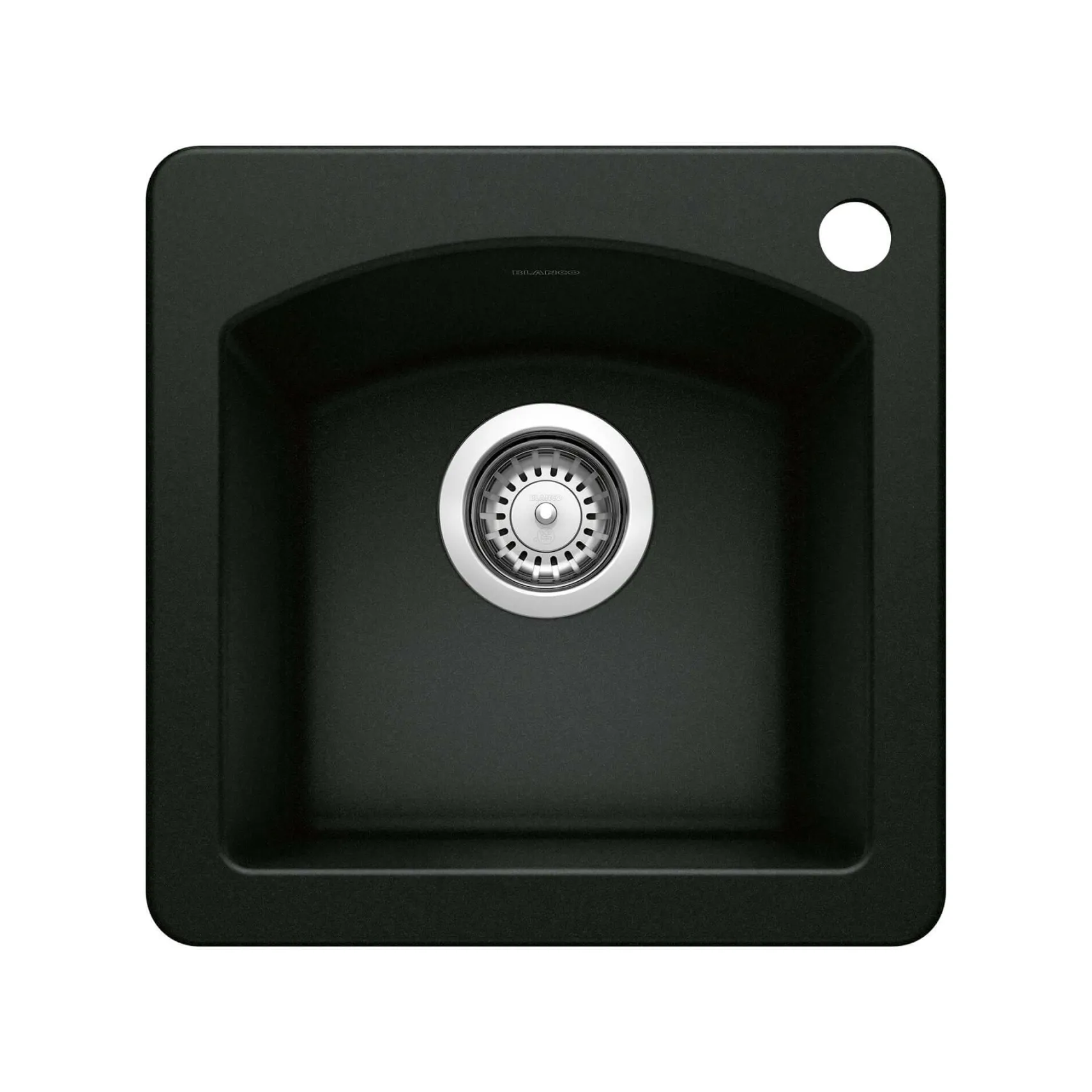Blanco Diamond 15" Square Granite Composite Bar/Prep Sink, Silgranit, Coal Black, 442915