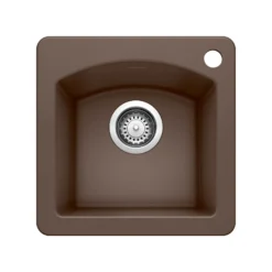 Blanco Diamond 15" Square Granite Composite Bar/Prep Sink, Silgranit, Cafe, 440202