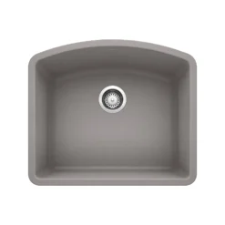 Blanco Diamond 24" Undermount Granite Composite Kitchen Sink, Silgranit, Metallic Gray, 440173