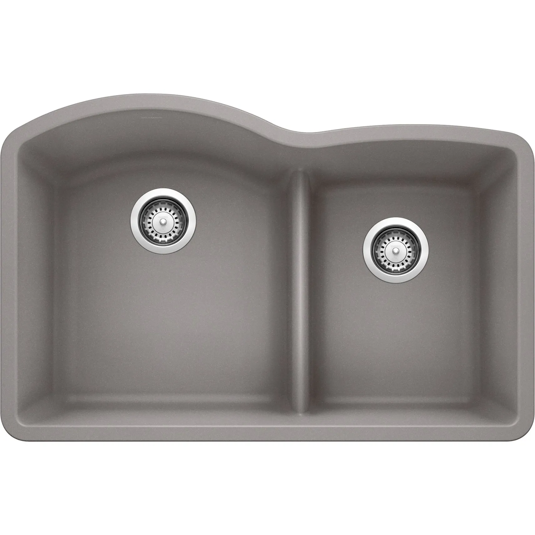 Blanco Diamond 32" Undermount Granite Composite Kitchen Sink, Silgranit, 60/40 Double Bowl, Metallic Gray, 441592