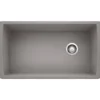 Blanco Diamond 34" Undermount Granite Composite Kitchen Sink, Silgranit, Metallic Gray, 441770