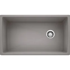 Blanco Diamond 34" Undermount Granite Composite Kitchen Sink, Silgranit, Metallic Gray, 441770