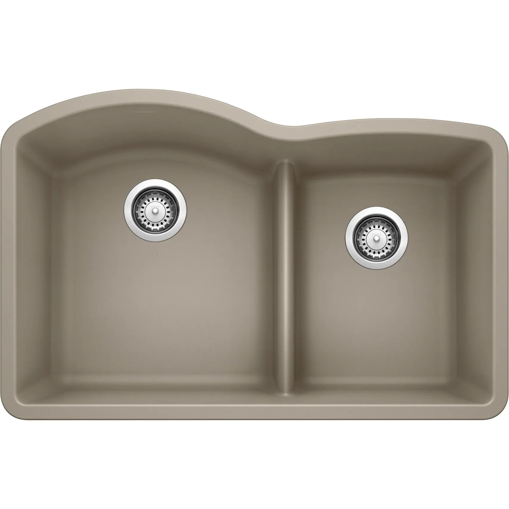 Blanco Diamond 32" Undermount Granite Composite Kitchen Sink, Silgranit, 60/40 Double Bowl, Truffle, 441596