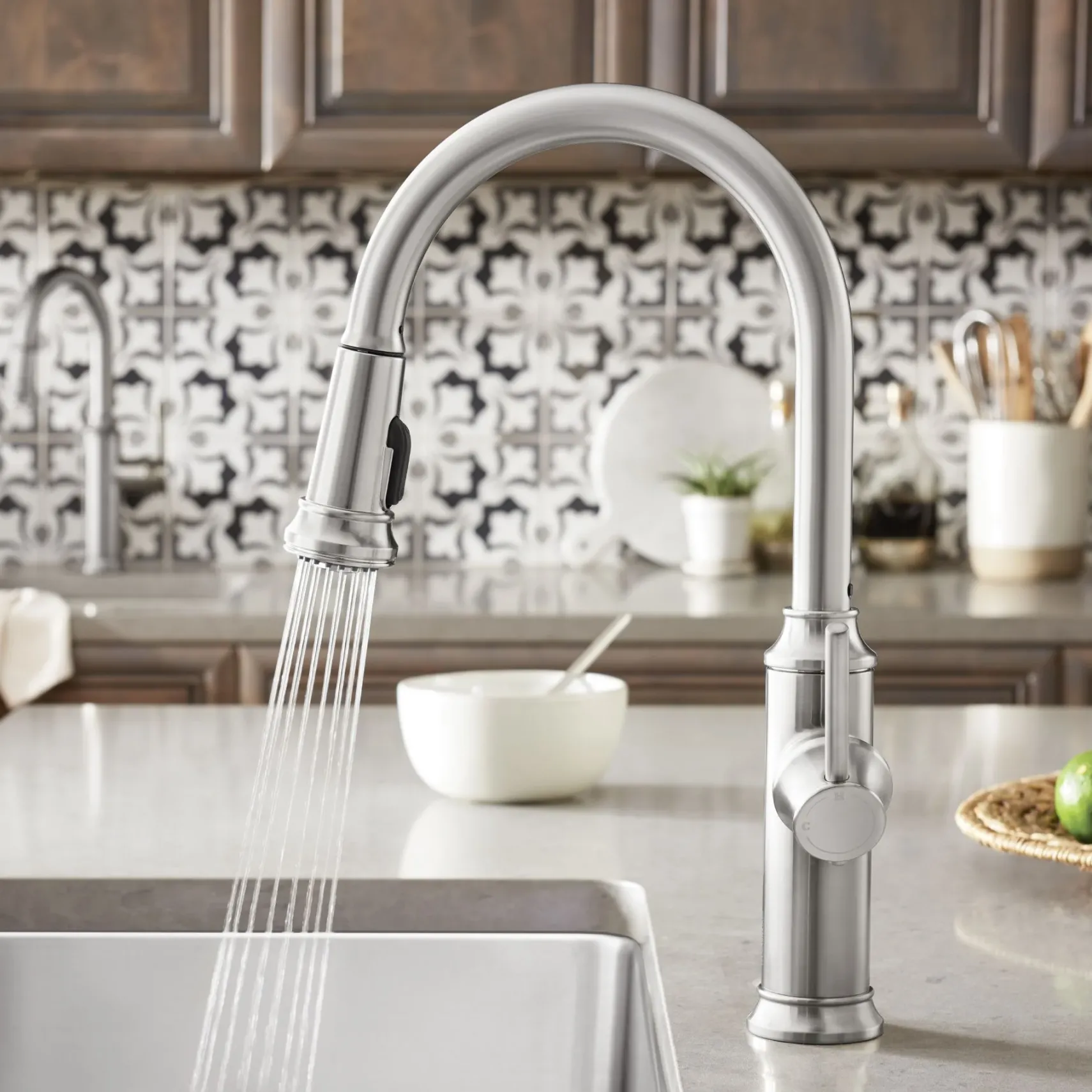 Blanco Empressa 1.5 GPM Brass Kitchen Faucet, Pull-Down, Stainless, 442500